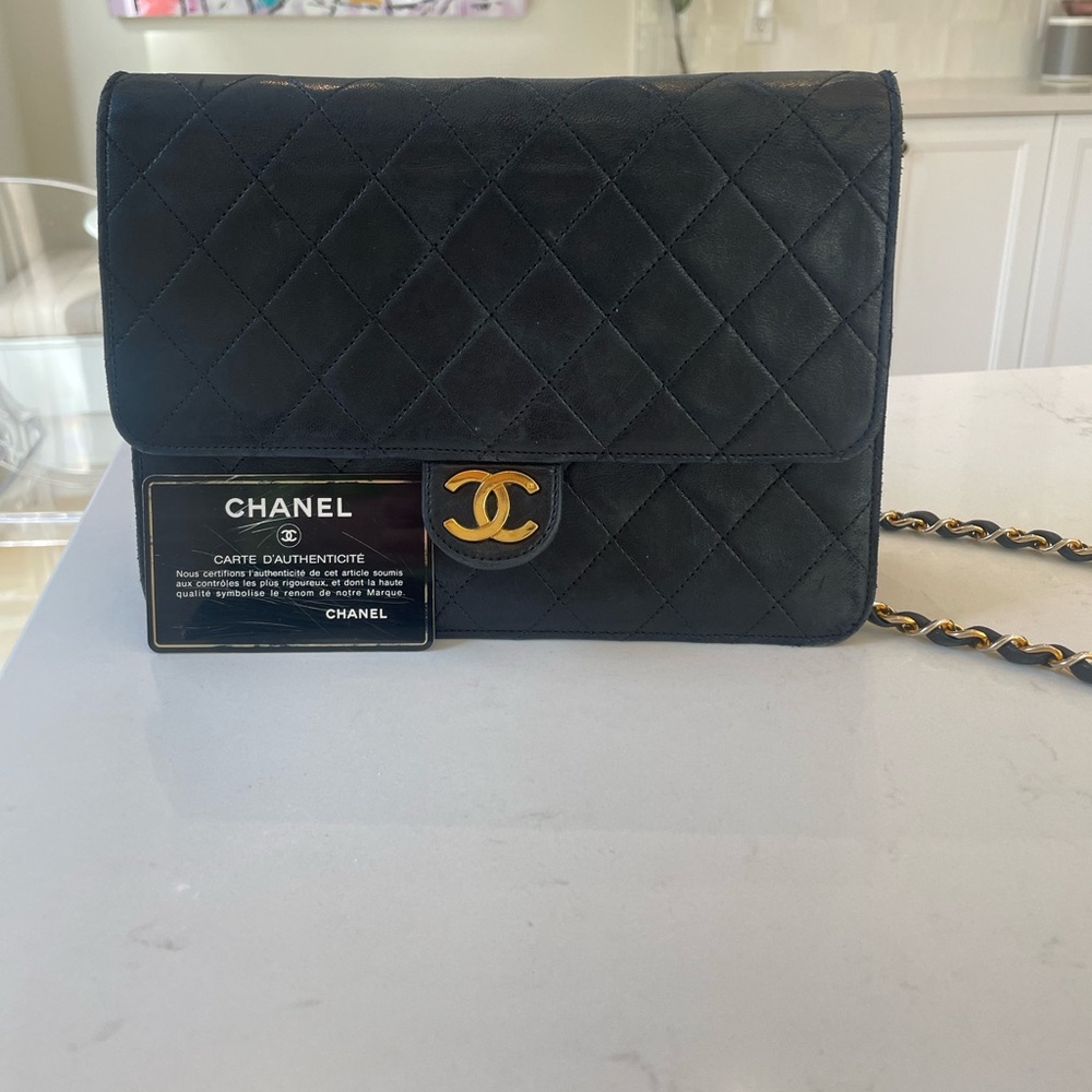 Vintage Chanel flap bag,  with authenticity card.